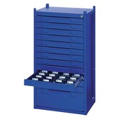 Modul Schubladen 13-fach Unterteil 1000x542,5x364 mm, blau